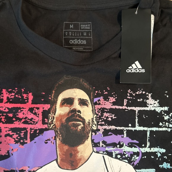 adidas Lionel Messi Men T-Shirt Medium - Soccer Mural Graphic Print Tee - Picture 4 of 6